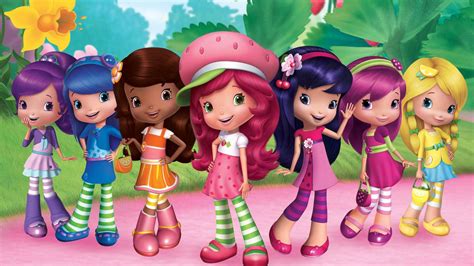 Ilustración de Strawberry Shortcake con sus amigos