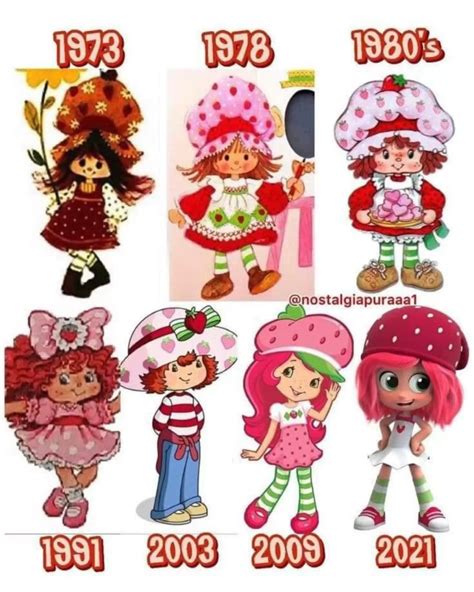 Diseños originales de los personajes de Strawberry Shortcake de los años 80