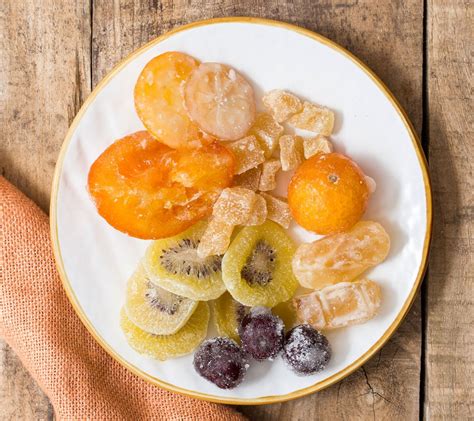 Frutas secas y confitadas garrapiñadas y glaseadas