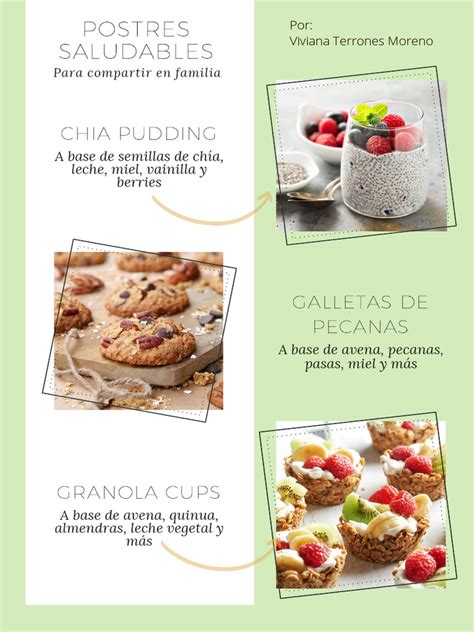 infografía con los cinco beneficios principales de postres saludables