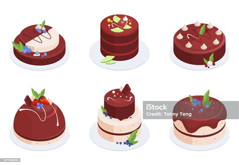 Ilustración de postres decorados con glaseado y fondant negro