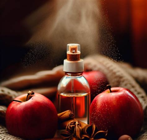 Botella pulverizadora de ambientador casero de manzana y canela