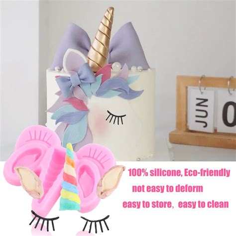Infografía paso a paso para el modelado del cuerno de unicornio con fondant y soporte de palillo.