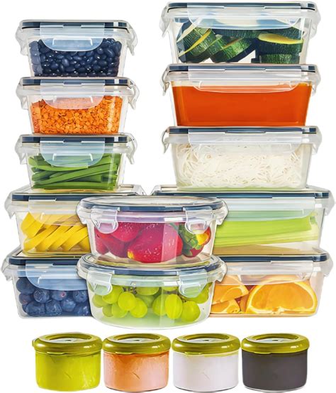 Variedad de recipientes herméticos aptos para congelar alimentos