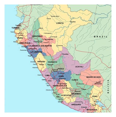 mapa de Perú destacando las principales ciudades con influencia de la gastronomía chifa.