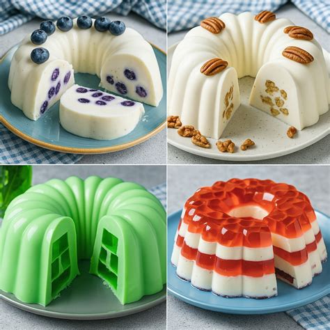 Gelatina en capas con yogur, leche condensada y trozos de nuez