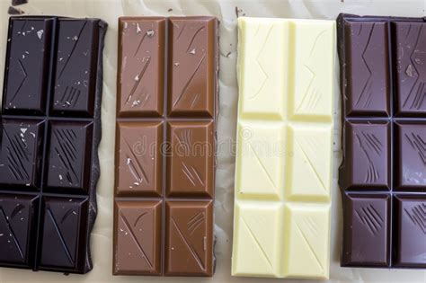 Foto: diferentes tipos de chocolate (negro, con leche, blanco)