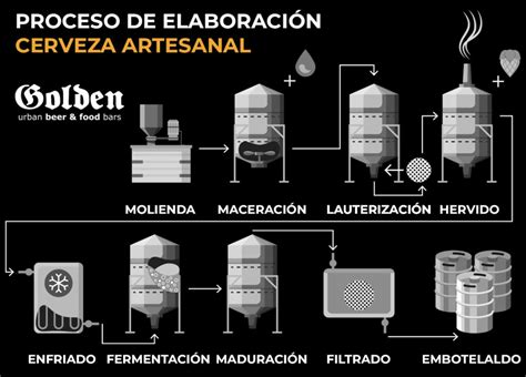 Ilustración detallada de las etapas de elaboración de la cerveza