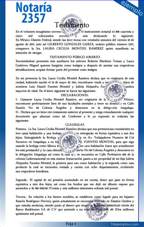 Ejemplo de un documento notarial antiguo o ilustración de un testamento con mención detallada de manzanos