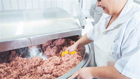 Proceso de amasado de la carne y formación de albóndigas uniformes