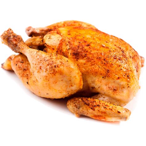 fotografía de un pollo entero asado o cocido con piel dorada, acompañado de una porción de ensalada rusa y arroz