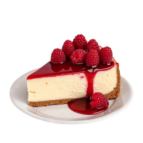 Porción de cheesecake de frambuesas listo para servir