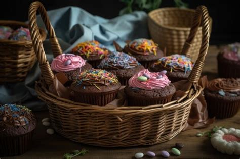 Variedad de queques de chocolate con diferentes glaseados