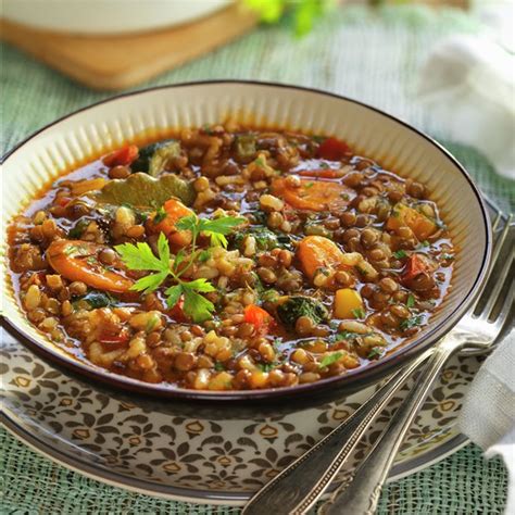 Olla a presión con lentejas y verduras
