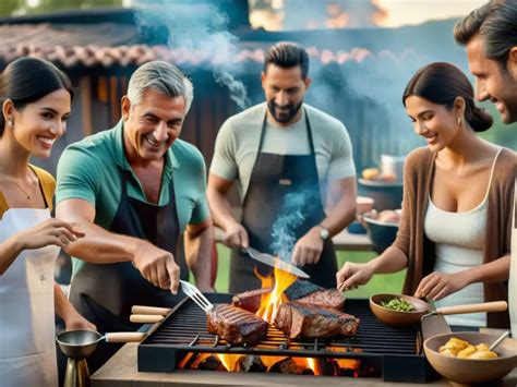 Familia disfrutando de un asado seguro en el balcón de un departamento con una parrilla eléctrica o a gas.