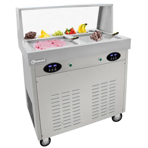 Esquema de una máquina de helado frito con sus componentes principales