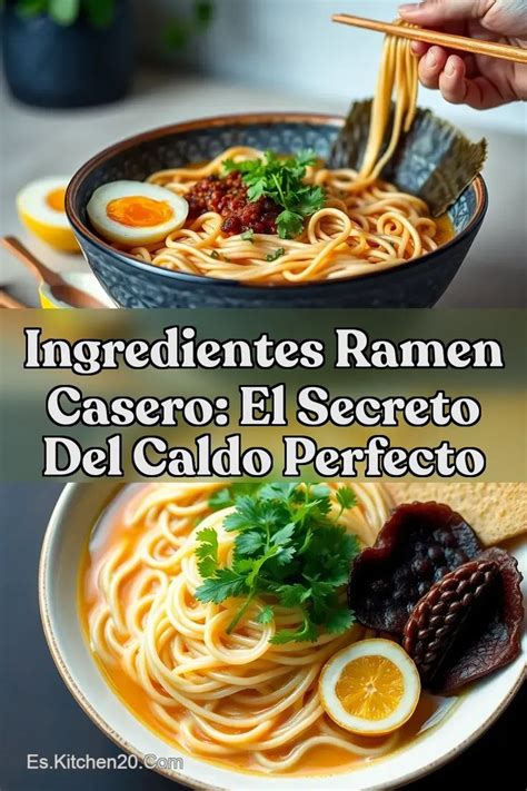 Esquema de ingredientes básicos para un caldo de ramen casero