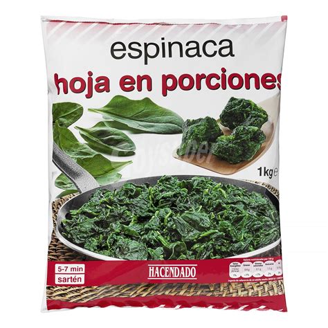 Bolsas de espinacas congeladas por porciones