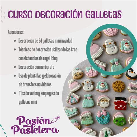 Ejemplo de decoración de galletas con glaseado, mostrando el uso de boquillas finas