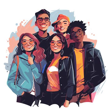 Ilustración de jóvenes argentinos en diferentes contextos.