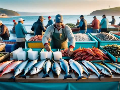 Pescados frescos en un mercado costero de Coquimbo, Chile