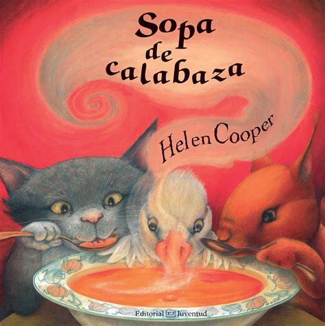 Ilustración de Gato, Ardilla y Pato cocinando sopa de calabaza