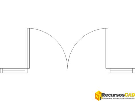 Ilustración de un bloque de puerta en AutoCAD, mostrando sus componentes geométricos básicos y cómo se agrupan.