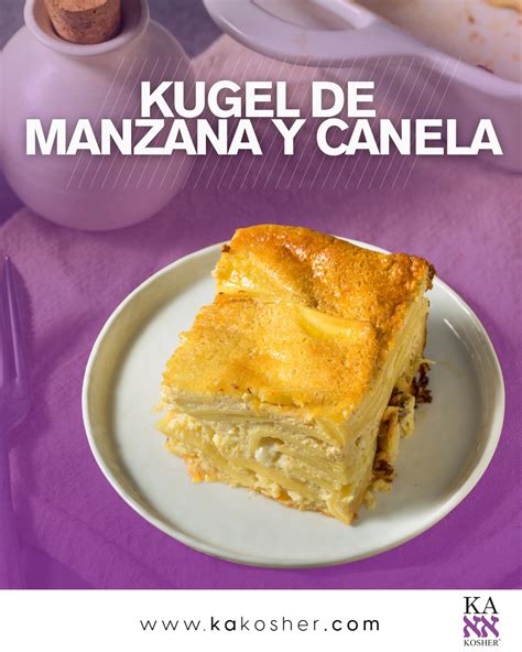 Kugel dulce de pasta y manzana listo para servir