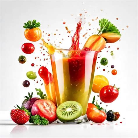 Vaso de jugo con linaza y frutas