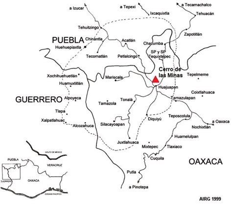Mapa de la región Mixteca Oaxaqueña indicando zonas de recolección de muestras de maíz