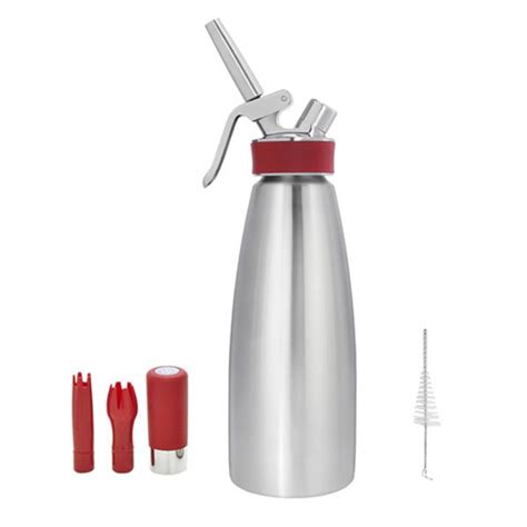 Utensilios de cocina para repostería, incluyendo un sifón para espumas.
