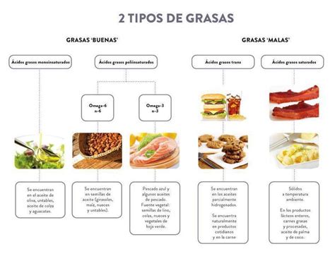 Tabla comparativa de tipos de grasas alimentarias