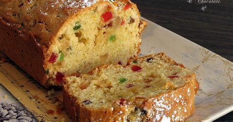 Torta de queque inglés con frutas confitadas