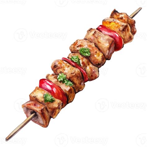 Ilustración detallada de un pollo ensartado en una espada de asador, listo para ser introducido en la cámara de cocción