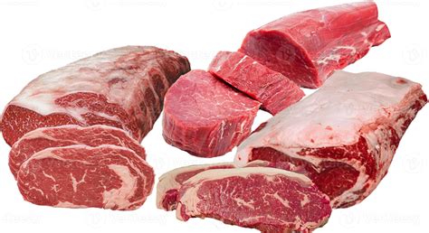 Varios cortes de carne cruda adecuados para brasear