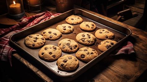 Galletas especiadas redondas con pecanas, recién horneadas y dispuestas en una bandeja