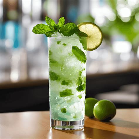 Cóctel Malibu Mojito servido en vaso alto con menta y rodaja de piña
