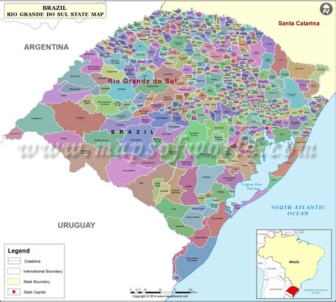 Mapa de la región de Rio Grande do Sul destacando la cultura gaucha