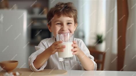 Foto: Niño de 1 año bebiendo leche de un vaso