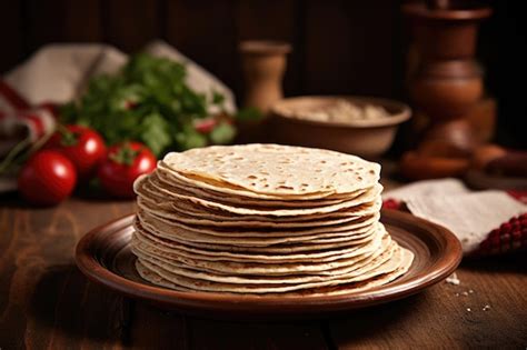 Tortillas de harina recién hechas apiladas