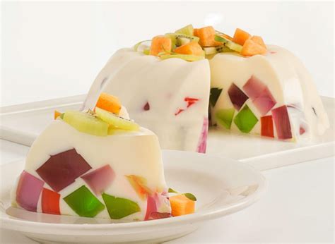 Ejemplo de gelatina mosaico con frutas.