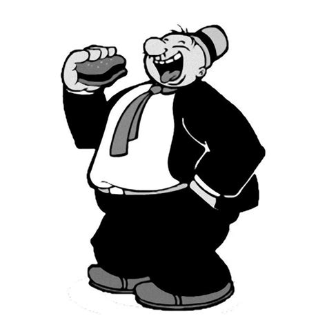 Pilón, el personaje de Popeye comiendo una hamburguesa
