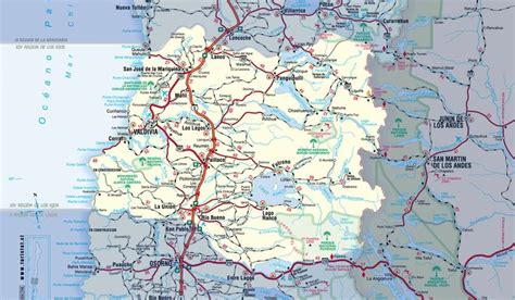 Mapa de la VIII Región de Chile con énfasis en la zona de Arauco