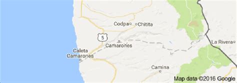 Mapa de ubicación de la comuna de Camarones y la red de quebradas en el Norte Grande de Chile