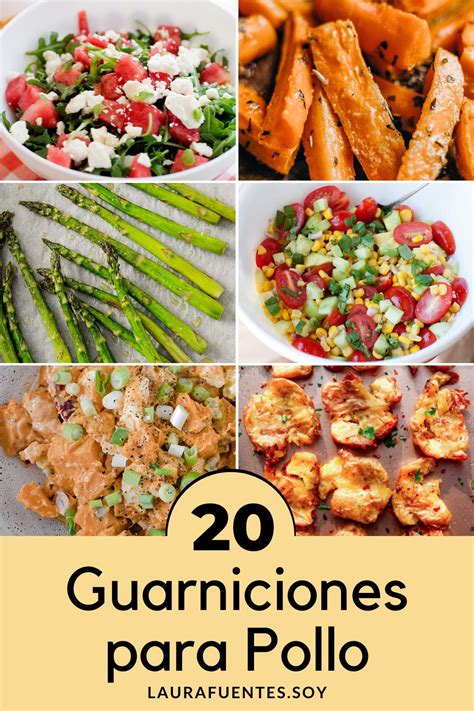 Foto de diferentes guarniciones para acompañar pollo asado