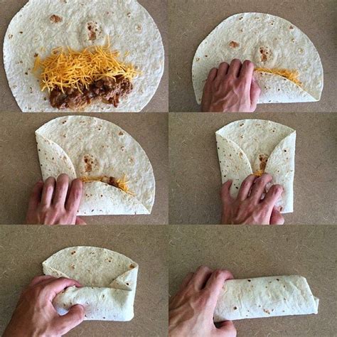 Paso a paso para cerrar un burrito vegano