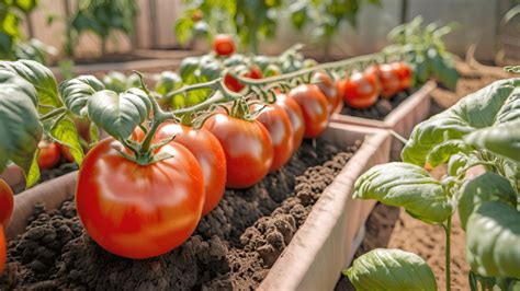 Tomates frescos en un huerto
