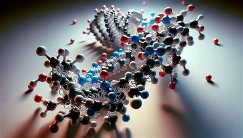 Diagrama esquemático mostrando la estructura molecular de los péptidos y polifenoles en las arvejas y sus efectos en el cuerpo.