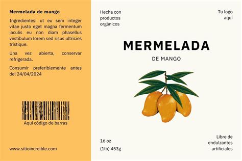 Etiqueta de mermelada con semillas plantables, mostrando el concepto ecológico
