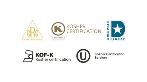 Ejemplos de tipografías y sellos Kosher en empaques de productos